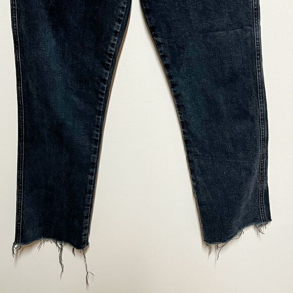 Agolde Washed Black Riley High Waisted Straight Leg Crop Jeans Sz 23 - Picture 7 of 11